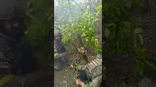 soldiers of Georgian Legion firing 60mm Mortar rounds. #ukraine #shorts #azov
