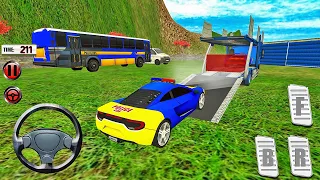 US Police Modern Car Transporter - Offroad Multi Trailer Truck Driving  - Android Gameplay