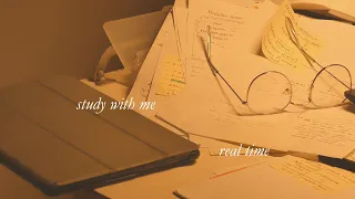 Study With Me 🌜 *✧･ﾟ:*  finals edition (no music, light rain)