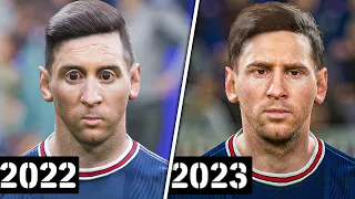 eFootball 2023 vs eFootball 2022 - PSG Player Faces Comparison (Messi, Neymar, Mbappe, etc..)