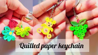 quilled paper keychain||how to make paper keychain at home#dreamycrafter  @Creativehub25