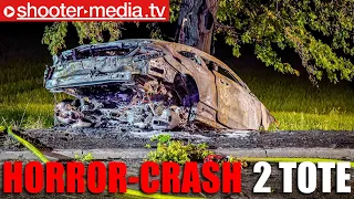 ❌ Horrorunfall mit 2 Toten ❌  🔥 Feuer: Eingeklemmte Insassen verbrennen im Mercedes AMG 🚒