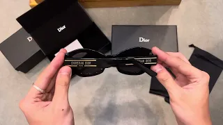 Review , Unbox kính râm Dior Signature B1U Đen  ,đập hộp kính mát Dior