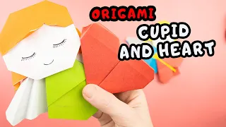 Cupid Origami Tutorial how to make a heart. St Valentinas Day origami