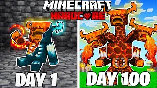 I Survived 100 DAYS as LAVA WARDEN in Minecraft Hardcore World... (Hindi) || AB