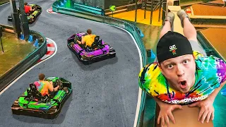 SNEAKING Into Overnight RACE TRACK Challenge!