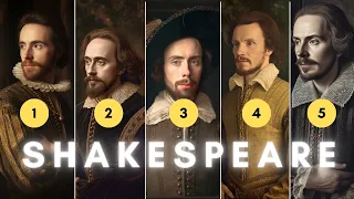 5 SHAKESPEAREAN PORTRAITS Reimagined by AI: Discovering Shakespeare's True Face.