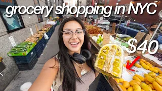 grocery shopping in NYC + what I eat in a day as a 19 y/o living alone