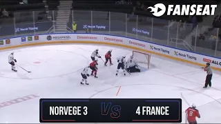 IIHFWorld2023 match de préparation Norvège 3 - 4 France