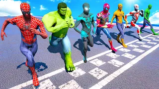 SPIDER MAN team Running marathon was crazy !! Who fastest man alive