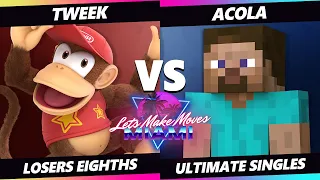 Let's Make Moves Miami - Tweek (Diddy Kong) Vs. acola (Steve) SSBU Ultimate Tournament