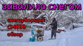 Снегопад в деревне. Тест снегоуборщика СМ600