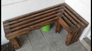 How to Make a  Wooden Corner Bench DIY- Bublitz Craft Build