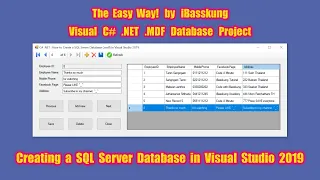 Visual Studio 2019 : C# The Easy Way : How to Connect to SQL Server Database File (.mdf)