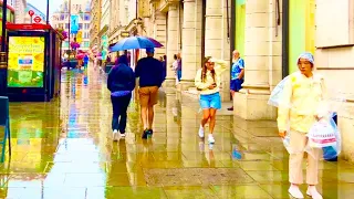 [4K] 1 Hour Rain Walk In London ☔️ Heavy Rain and Thunderstorms