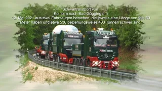 Schwertransport Kelheim nach Bad Gögging 12.05.2021