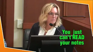 Amber's witness Dr. KAREN Hughes can't stop reading from her notes Day 13 Johnny Depp Trial