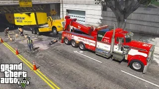 Semi Trucks Wrecks Low Clearance Bridge in GTA 5