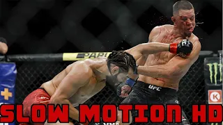 Nate Diaz Eats Jorge Masvidal's Shots Super Slow-Motion HD