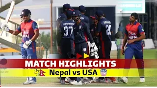 NEPAL VS USA  CRICKET FULL MATCH HIGHLIGHTS|| CWC LEAGUE 2||