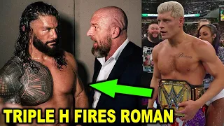 Triple H Fires Roman Reigns After Losing Title to Cody Rhodes at WWE WrestleMania 40 & He Leaves WWE