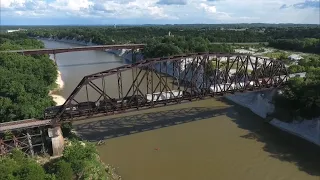 NS Mixed Freight / Intermodal with DPU Crosses Bridge Over Tombigbee River