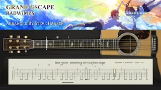 Grand Escape (Weathering with You) ~ Fingerstyle cover with guitar tab Arr. by Steve Hansen