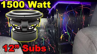 1500 WATT 12 INCH SUBS SYSTEM PLAYS 3 SONGS! TURNED UP THE BASS ON THE LAST SONG!