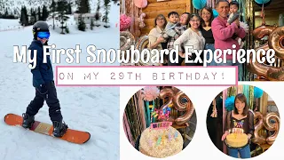 MY FIRST SNOWBOARD EXPERIENCE ON MY 29TH BIRTHDAY | Sasquatch Mountain Resort