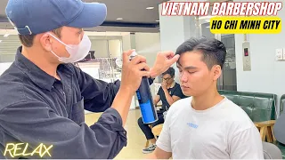 ASMR -💈Vietnam Barbers - $3.9 - Young man with great haircut & styling technique - Ho Chi Minh City
