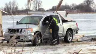 RAW: Cars fall through ice during ice fishing