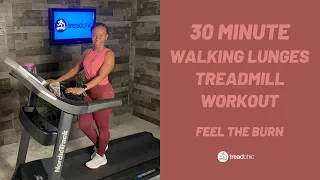 30 Minute Walking Treadmill Workout with Walking Lunges #treadmill #walking #walkinglunges