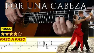 POR UNA CABEZA (Tango) 🎸 Gardel/Lepera || Tutorial para Guitarra Clásica + TABS | PASO A PASO |