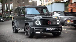 Arsenal football player Shkodran Mustafi driving his MANSORY Philipp Plein G63 AMG in Central London