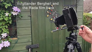 Voigtlander Bergheil Folding 6x9 Camera, loading and taking pictures with the Rada 120 film back