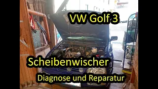 VW Golf 3 | Scheibenwischer defekt | Diagnose und Reparatur / Austausch des Scheibenwischermotors