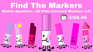 All Pink-Coloured Markers (12) Mobile Speedrun | 3:59.44 | Find The Markers