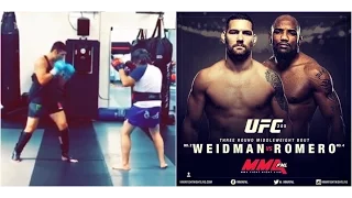 Chris Weidman training for Yoel Romero at UFC 205