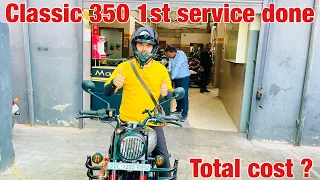 500km pure ho gye 1st services done | gunmetal gray classic 350 reborn || total cost ? Uk01vlogs