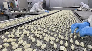 Amazing! Best dumpling making process collection. Dumpling factory in Korea