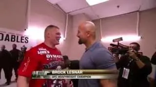 Brock Lesnar meets The Rock backstage on UFC.