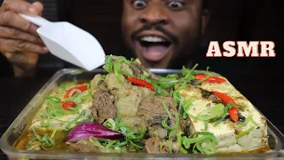 Mukbang Asmr GoatMeat Bone,Oxtail Pepper Soup with Tofufu/African Mukbang/Black in Japan