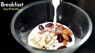 Add milk into Dates & Nuts , the Result will Surprise you for Sure 😋 | Easy Breakfast recipe
