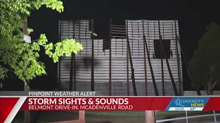 Belmont drive-in damaged during storms