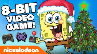 SpongeBob, Loud House & Casagrandes 8-Bit Video Game! 🎮 HOLIDAY LEVEL | Nick Arcade: Speed Run