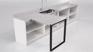 Mobile peninsula for the kitchen - Dinamico+, by Atim