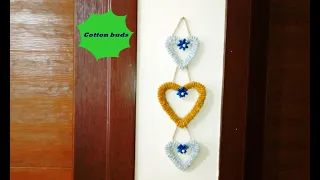 How to reuse waste cotton Buds |Cotton ear buds  Wall Hanging