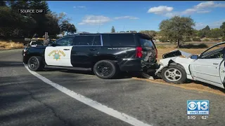 CHP Cruiser Hit By Car In Sacramento County