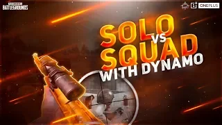SOLO VS SQUADS WITH DYNAMO GAMING | PUBG MOBILE LIVE | EMULATOR GAME PLAYS ON PUBLIC DEMAND