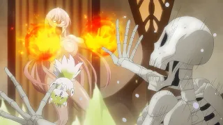 Девушка в бане со скелетом | Аниме Рыцарь скелет вступает в параллельный мир | AnimePunch
